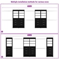 thumbnail image 4 of Homieasy 96" Closet System 2-Pack with 6 Hanging Rods & 6 Wooden Drawers - Adjustable Width (5-8FT Each), Wall-Mounted Wardrobe Storage,Black, 4 of 7
