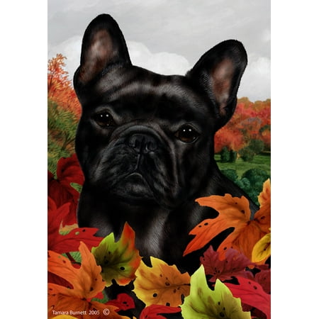 French Bulldog Black - Best of Breed Fall Leaves Garden