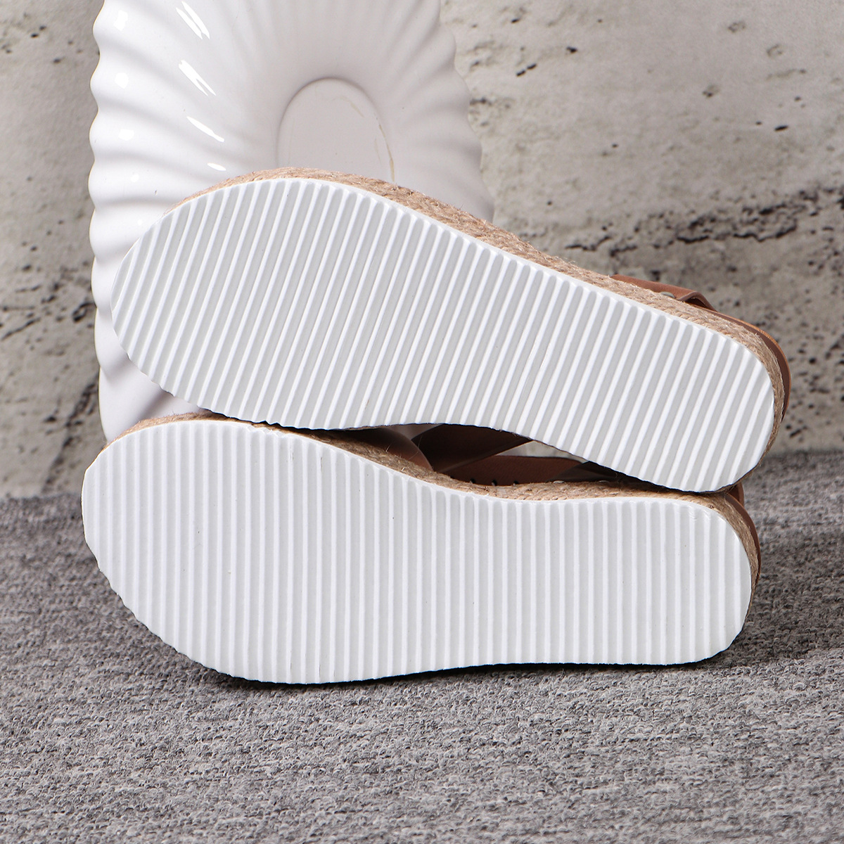 BERANMEY Open Toe Buckle Ankle Strap Espadrilles with Flatform Wedge Sandals For Women - Casual Platform Sandals Women Comfortable - Espadrilles Beach Sandals For Woman