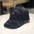 thumbnail image 1 of Gorras de béisbol con letras M y diamantes de imitación para mujer, gorros brillantes ajustables a la moda de Hip Hop, para viajes al aire libre, combina con todo, primavera 2023, 1 of 5