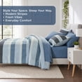 thumbnail image 4 of Regency Heights 7-Piece Comforter Sets, Reversible Striped Comforter Set for Dorm, Lightweight All Season Bedding Set with Pillow Shams,Full, Navy/Blue, 4 of 10