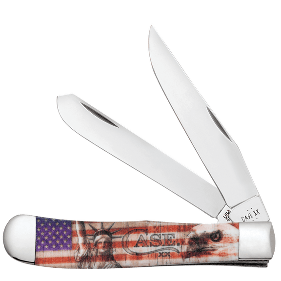 Case xx Knives Trapper Patriotic Red, White & Blue Color-infusion Synthetic Stainless Pocket Knife