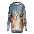 thumbnail image 5 of Women's Winter Dresses Fashion Women Christmas Prints Letter Print Hooded Pockets Sweatshirt Dress, Fall and Winter Comfortable Dress with Festive Design,Sky Blue,M, 5 of 6