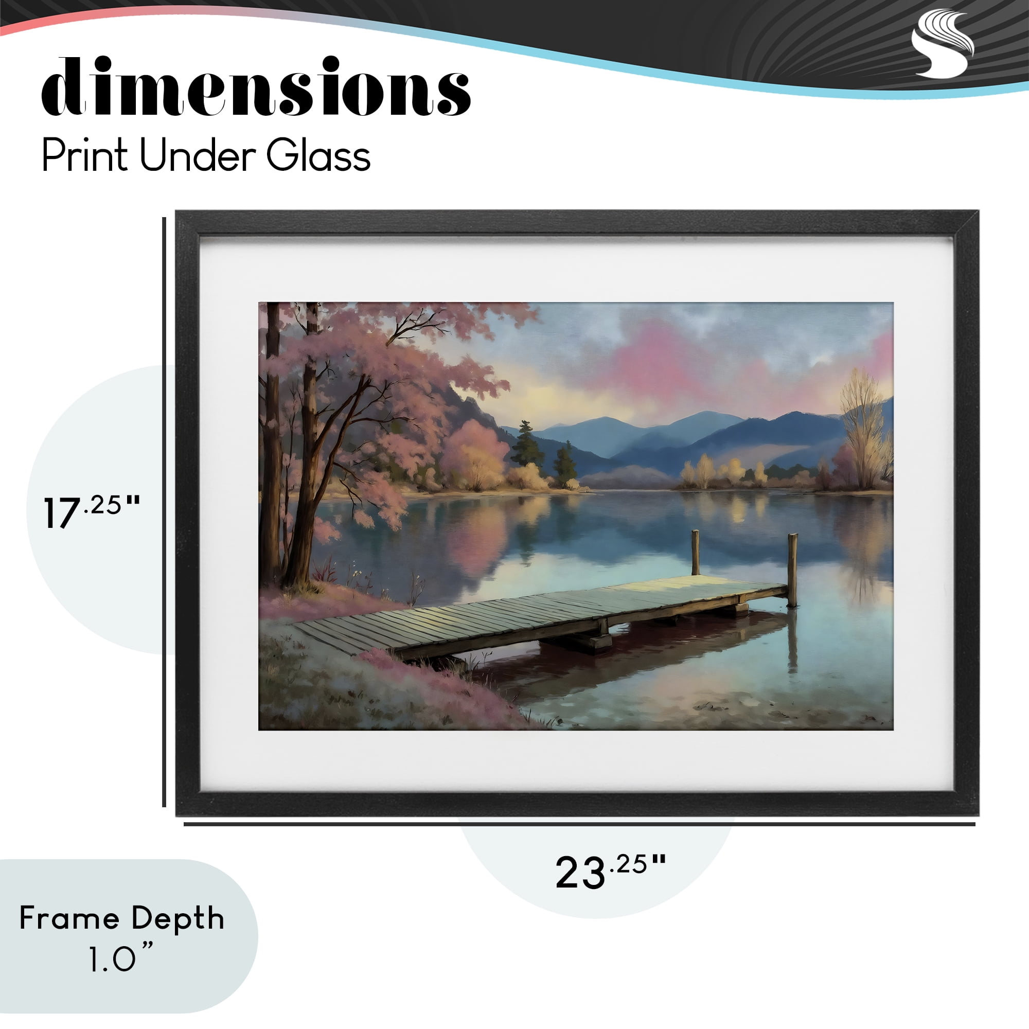 Stupell Industries Pink Dock at Sunset Black Framed Print Under Glass, design by Creative Studio