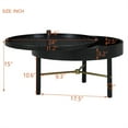 thumbnail image 3 of Round Rotating Top Coffee Table with Hidden Storage Compartment, Metal Leg, Circle Coffee Table, Cocktail Table For Home Office Living Room Apartment, 3 of 8