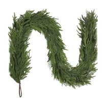 5FT Christmas Garland for Decoration Home Indoor Outdoor, Realistic Christmas Pine Garland Artificial Real Touch Greenery Cedar Garland Mantel Window Table Holiday Thanksgiving Winter Xmas Décor