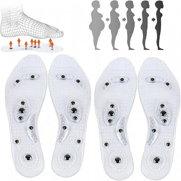 XIRQI Magnetic Insoles Breathable Massage Therapy with Acupressure,Pressure Point Reflexology Insole,Anti Fatigue Massage Therapy,Relieve Pain,Orthotic Gel Shoe Insert for Men and Women (25CM/35-40)