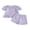 Purple, variant on Cenuakty Toddler 0-3T Girls Summer Outfit Ruffled Hem Button up Short Sleeves T-Shirt and Elastic Shorts Set Cute 2 Piece Clothes