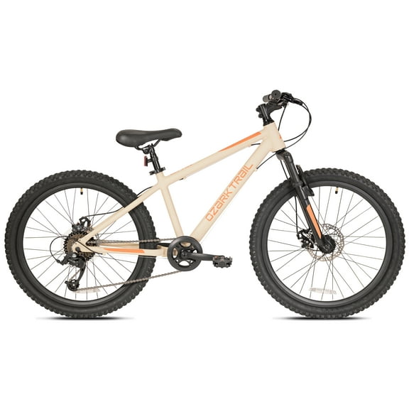 Ozark Trail 24" M.1 Vibe Mountain Bicycle, 8 Speed, Vanilla, Fits Riders 4'6" - 5'6", Teen, Unisex, Online Only