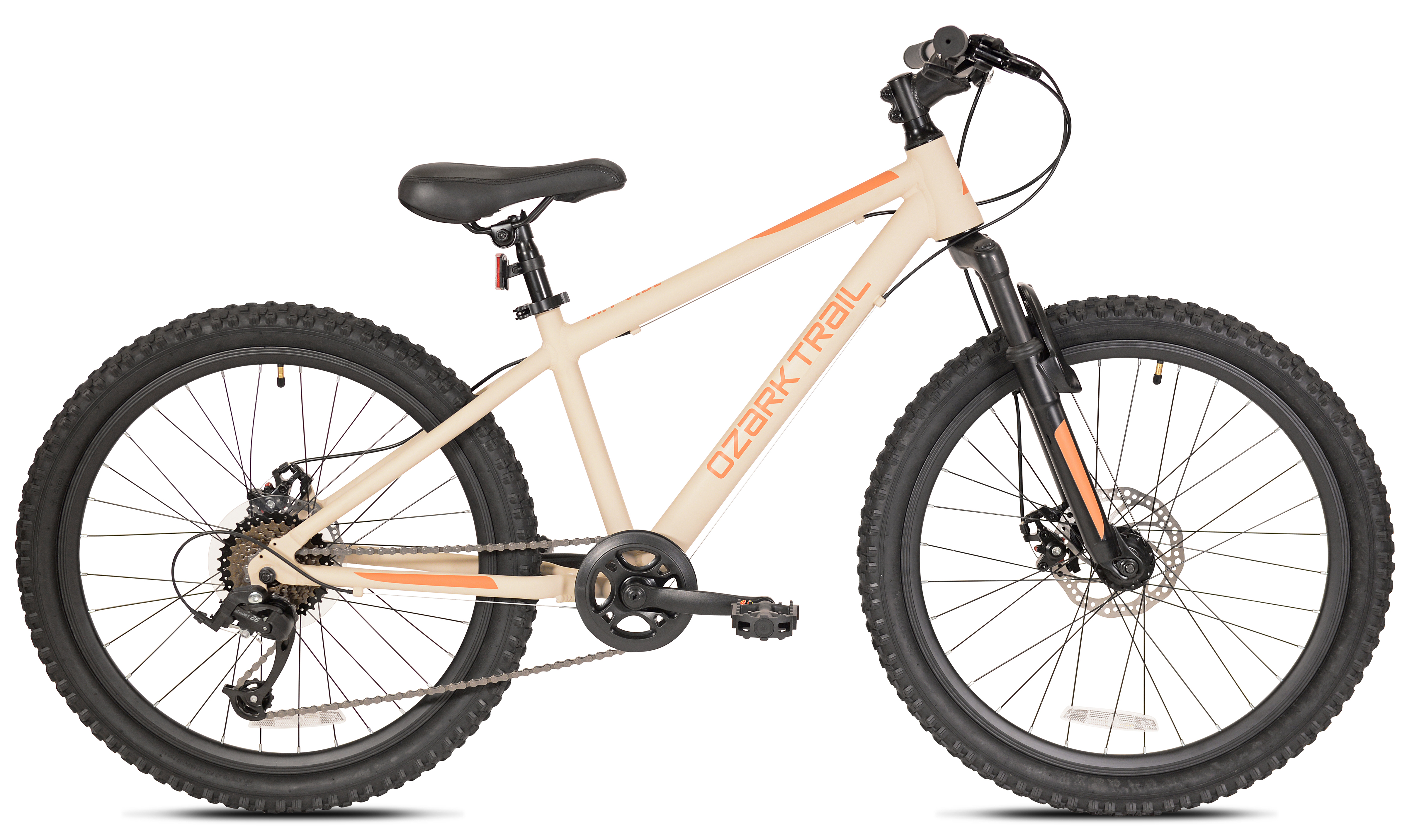 Ozark Trail 24" M.1 Mountain Bicycle, 8 Speed, Vanilla, Fits Riders 4'6" - 5'6", Teen, Unisex, Online Only