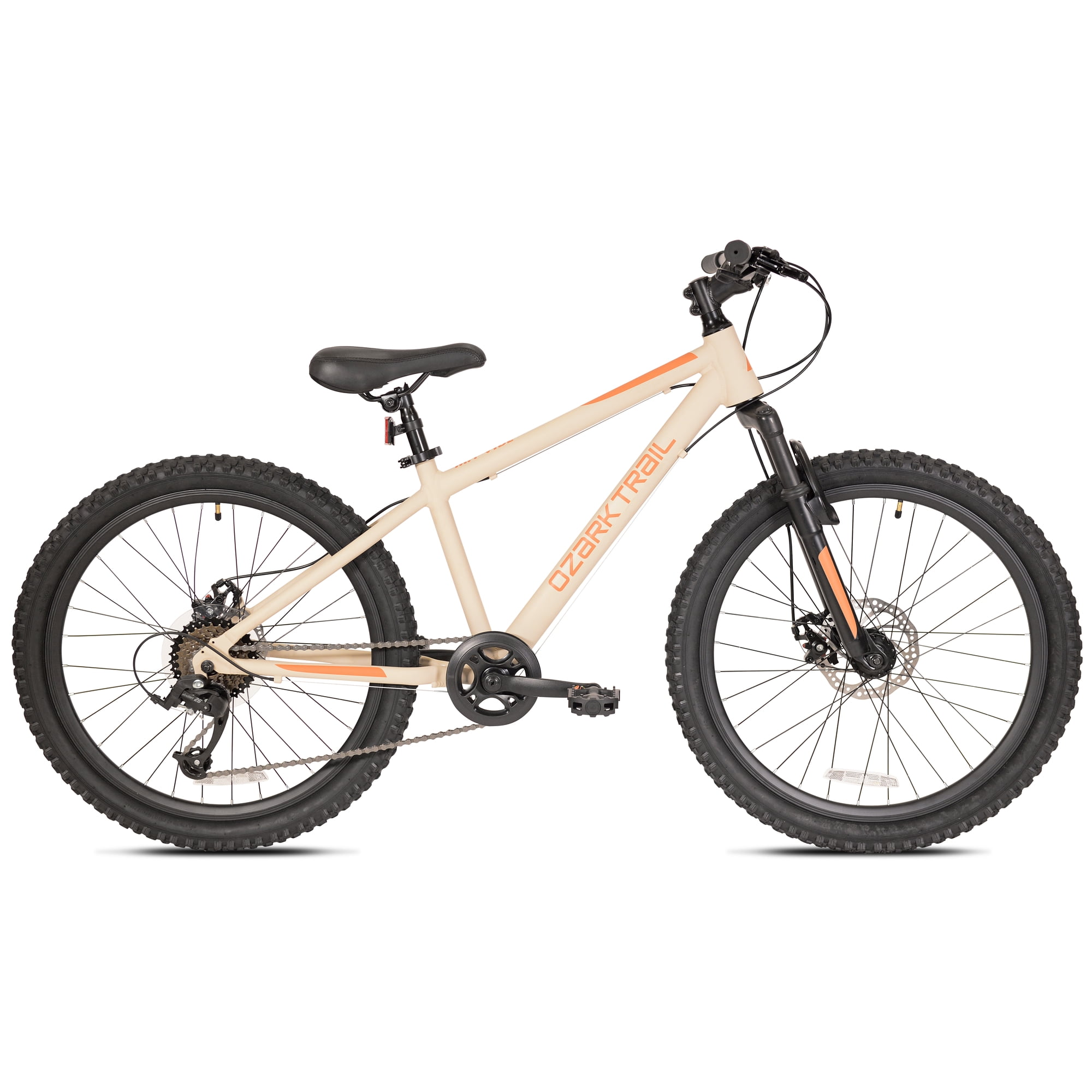Ozark Trail M.1 24 in Mountain Bicycle, 8-Speed, Vanilla, Fits Riders 4 ft 6 in-5 ft 6 in, Teen, Unisex