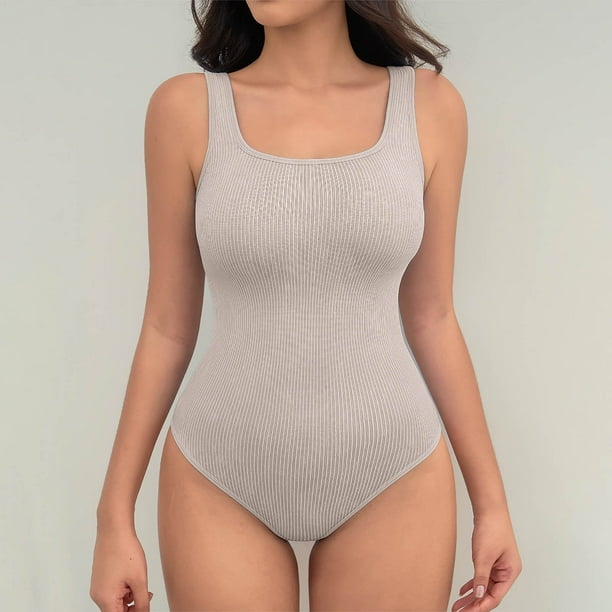 Ropa moldeadora de nailon sin mangas, cuello redondo y espalda descubierta para mujer