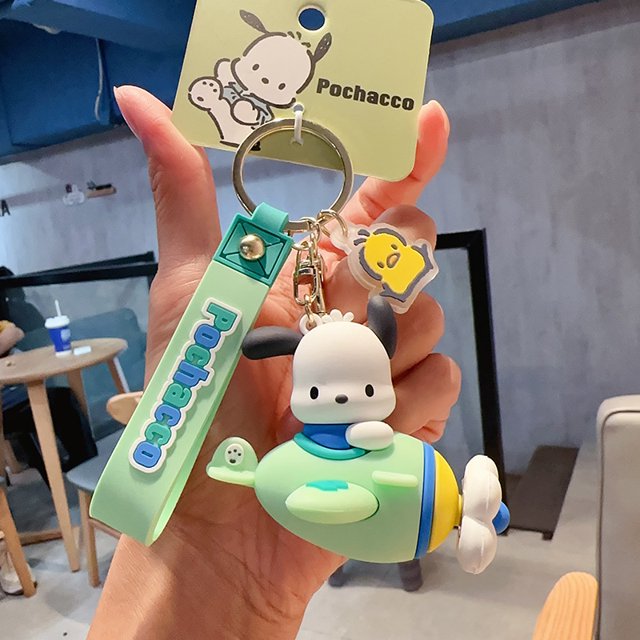 Cartoon Genuine Sanrio HelloKitty Kulomi Projection Camera Pendant Plush Big Ear Dog Keychain Female