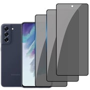 3-PACK Privacy Screen Protector Compatible with Samsung Galaxy S21 FE, Anti Spy Black Tempered Glass Protective Film for Samsung S21 FE [Easy Installation] [Bubble Free] [Case Friendly]