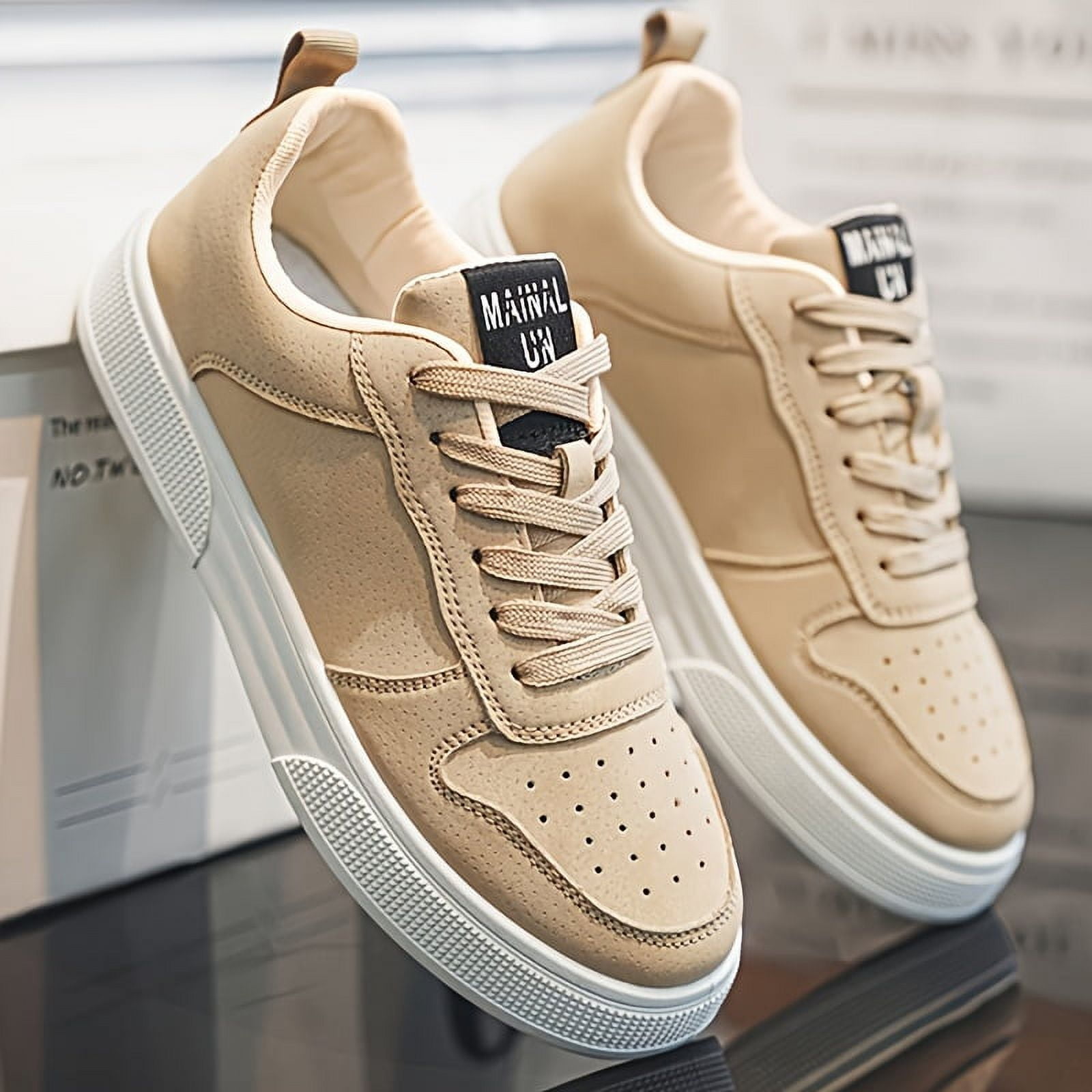 Men's Trendy Sneakers - Comfortable Skate-Inspired Shoes For Casual Wear, Street Style - All-Season Low Top