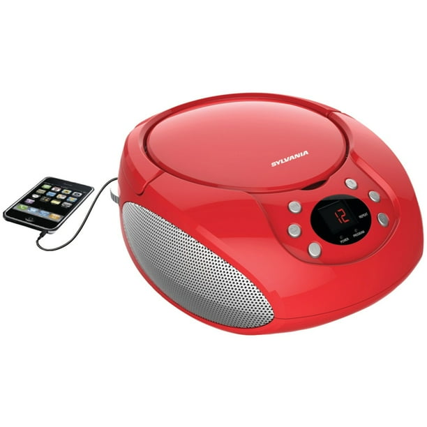 Proscan Elite CD portátil Boombox con radio AM/FM - Rojo