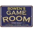thumbnail image 1 of BOWEN'S Blue Game Room Sign Metal 8 x 12 High Gloss Metal 208120002040, 1 of 1