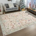 thumbnail image 3 of Ultrug Vintage Floral Rugs Soft Boho Area Rug Indoor Carpet for Living Room Bedroom Home Decor,4'x6',Light Pink, 3 of 7