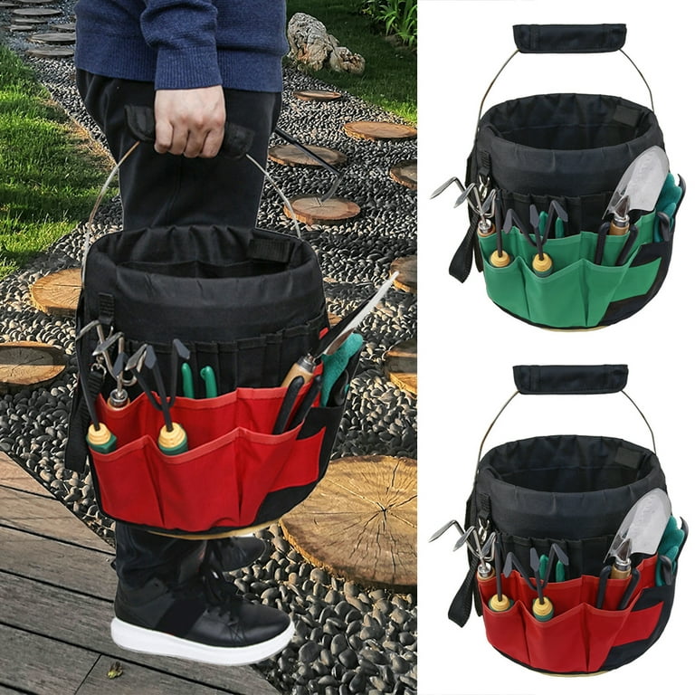 Durable 5 Gal Bucket Tool Bag Holder Gardening Canvas Organizer