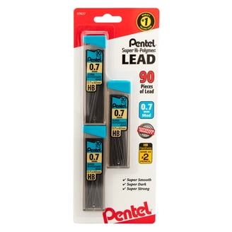 Ricambi Mina Pentel Super Hi-Polymer 0,7 Mm - Durezza H, Colore Nero - Tubo Da 12 Pezzi Per Matite Meccaniche