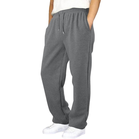 VINUSLI Pantalon de Sport pour Garçons Jeunesse, Bas Ouvert, Cordon de Serrage, Taille Élastique, Joggers, Pantalons de Survêtement, Léger, Uni, à Enfiler, Bleu Foncé, 12-13 Ans