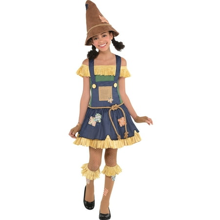 Suit Yourself The Wizard of Oz Scarecrow Costume for Girls, Includes a Dress, a Belt, Knee Socks, and More