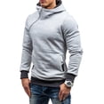 thumbnail image 4 of xiaxaixu Men's Hoodie Pullover, Contrast Color Long Sleeve Zipper Sweatshirt Tops with Side Pockets for Autumn Winter, 4 of 9