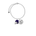 thumbnail image 2 of Delight Jewelry Silvertone Small Purple Football Helmet - Domed Thank You Charm Bracelet, 6"+2", 2 of 5