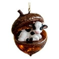 thumbnail image 3 of Sunxin Hangs Animal Ornaments Christmas Ornaments 2D Acrylic Animal Christmas Tree Pendant Figurine Decorative Home for Wall Room Garden, One Cow Pine Nut Animal Pendant, 3 of 4
