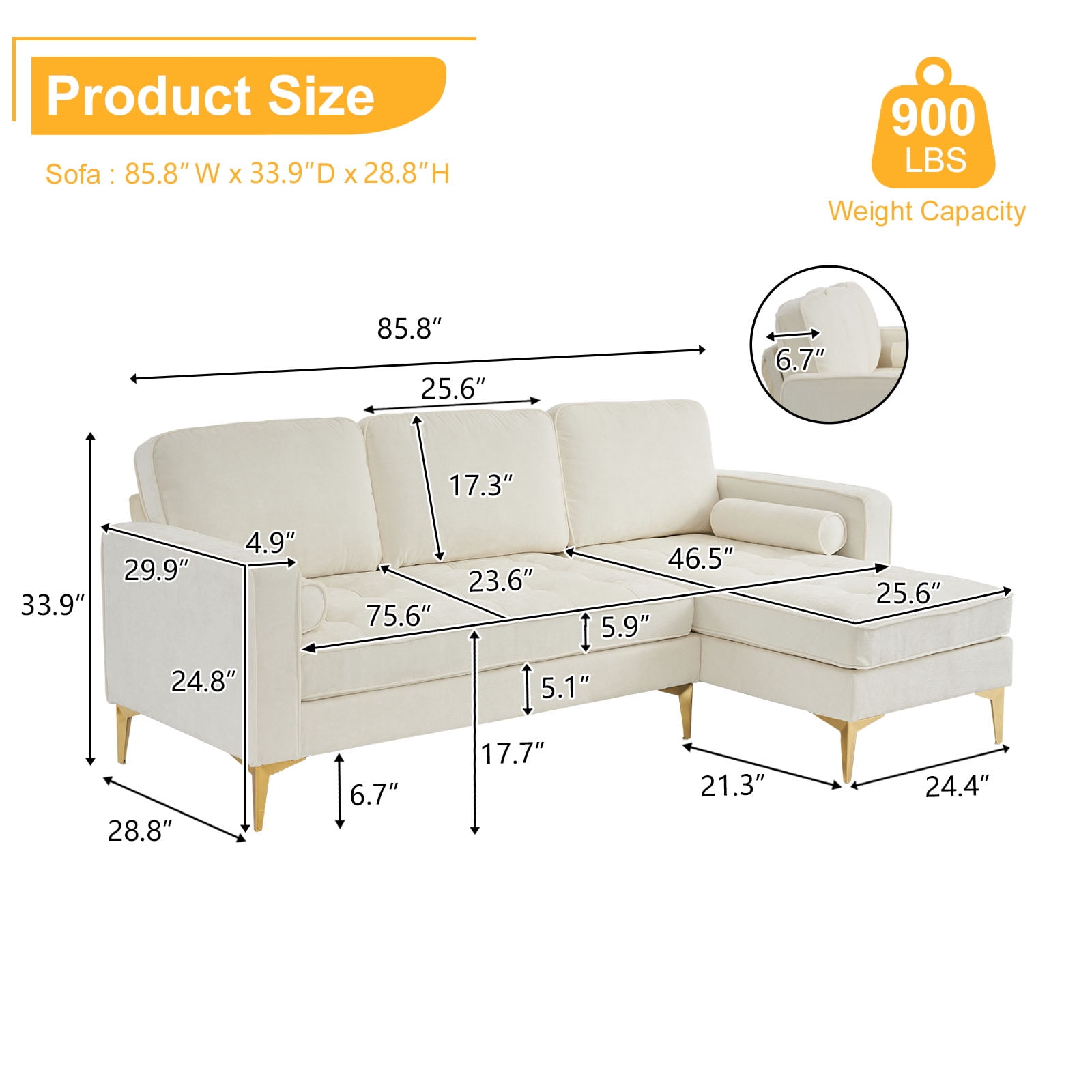 YYAo Convertible Sectional Sofa Futon, L Shaped Couch with Reversible Chaise for for Living Room, Apartment and Small Space, Beige YYAo Convertible Sectional Sofa Futon, L Shaped Couch with Reversible Chaise for for Living Room, Apartment and Small Space, Beige