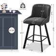 thumbnail image 3 of MultiHaven 26.1-Inch Bar Stools Set of 3,Swivel Counter Height Bar Stool with Back & Metal Legs,Fabric Island Chairs Suitable for Kitchen,Bar,Cafe - Medium Gray, 3 of 10
