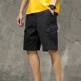 thumbnail image 5 of Men's Cargo Shorts Outdoor Workwear Streetwear Summer Lightweight Comfortable Breathable Hiking Trousers with Pockets Black L, 5 of 8