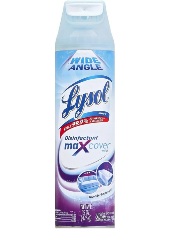 Lysol Max Cover Disinfectant Mist - Lavender Field 2X Wider Coverage15 oz (Pack of 4)