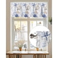 thumbnail image 5 of Blue Coastal Nautical Kitchen Valances for Windows Shell Starfish Conch Coral Valance Curtains&nbsp; for Kitchen /Living Room/Bedroom/ Bathroom Decor, 54"x18 " ,Rod Pocket 1 Panel, White, 5 of 7