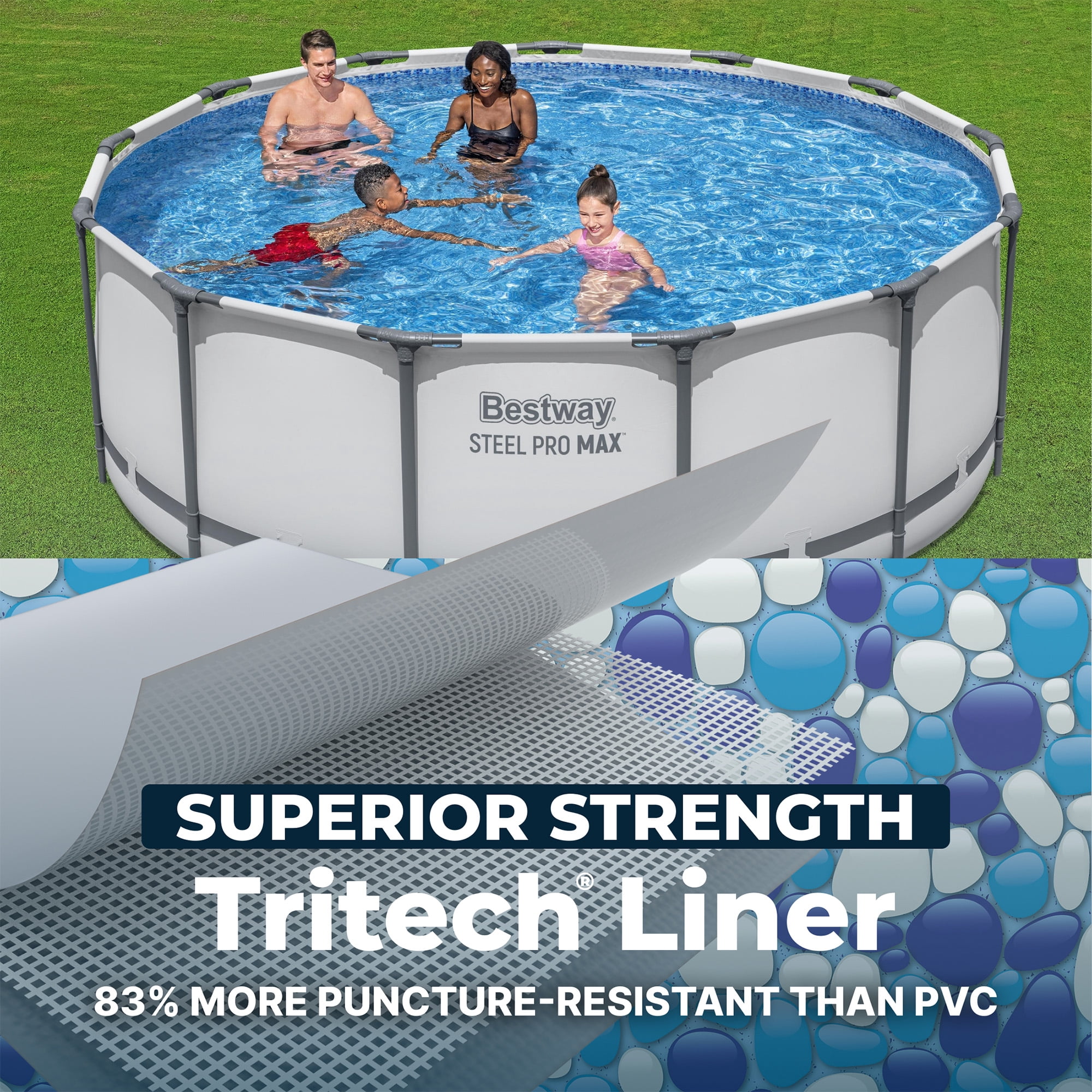 Bestway Steel Pro MAX 13'x48" Metal Frame Above Ground Pool Set w/ Pump, Ladder, & Cover