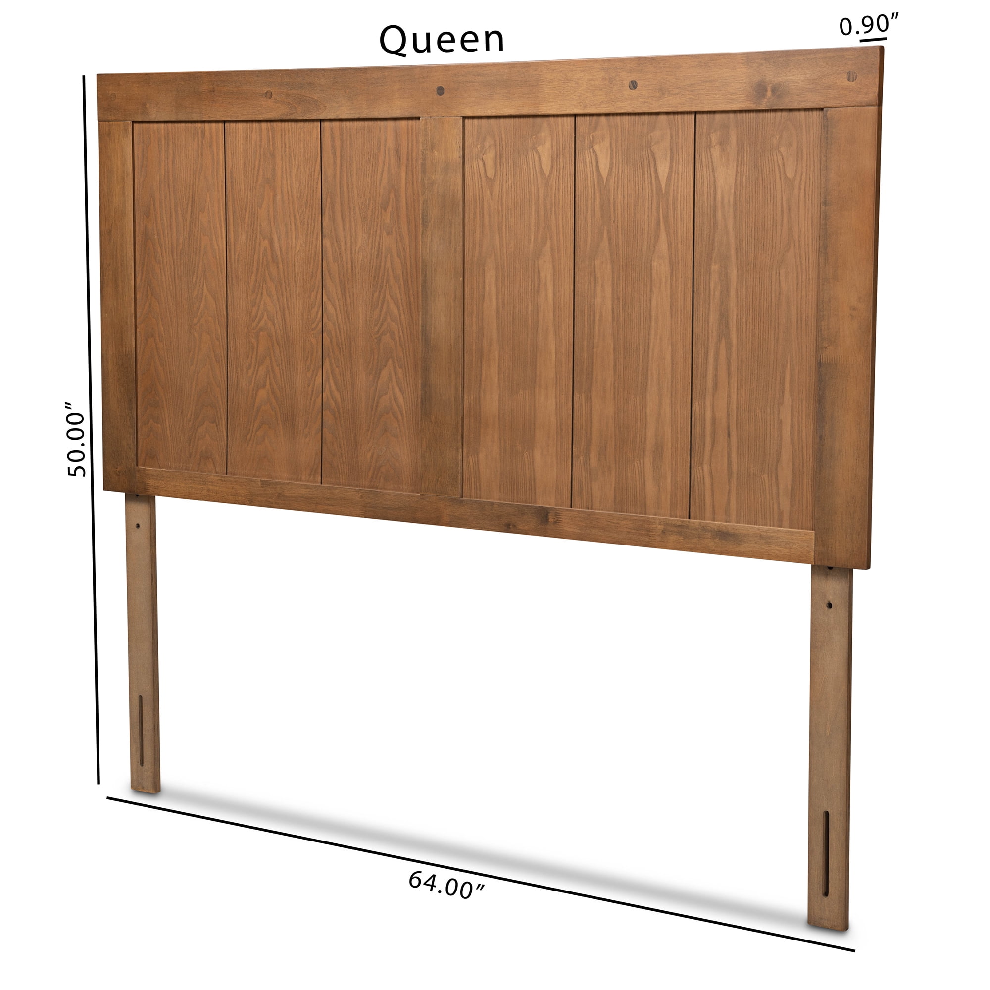 Baxton Studio Patwin Contemporary/Modern Slat Back Support Engineered Wood Headboard, King, Ash Walnut