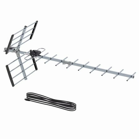 Akoyovwerve 470-790MHz 3C2V Double-head Outdoor TV Antenna with 100-Mile
