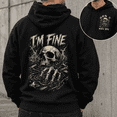 thumbnail image 4 of Custom Year Generation X 1965-1980 I'm Fine Skull Skeleton Hoodie Gothic Dark Sarcastic Gift, 4 of 6