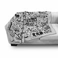 thumbnail image 3 of Hipster Soft Flannel Fleece Blanket, Music Themed Motif with Abstract Drawing Rock Jazz Blues Genre Classic Dancing, Cozy Plush for Indoor and Outdoor Use, 60" x 80", White and Black, by Ambesonne, 3 of 6