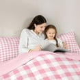 thumbnail image 5 of Feelyou Pink Plaid Full Size Comforter Sets, Stripes Lines Buffalo Bedding Sets, 3pcs, 5 of 8
