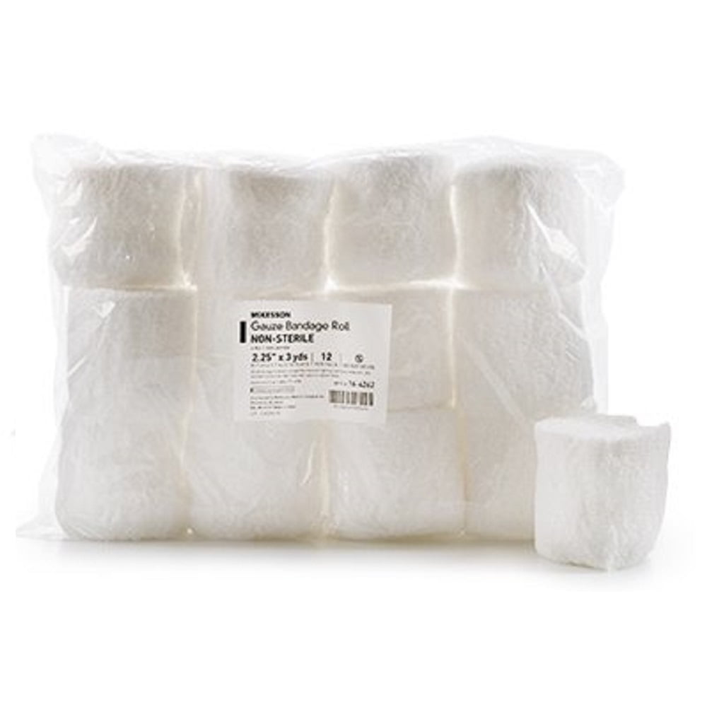 McKesson Fluff Bandage Roll Gauze, 6-Ply, 2-1/2 Inch X 3 Yard Roll ...