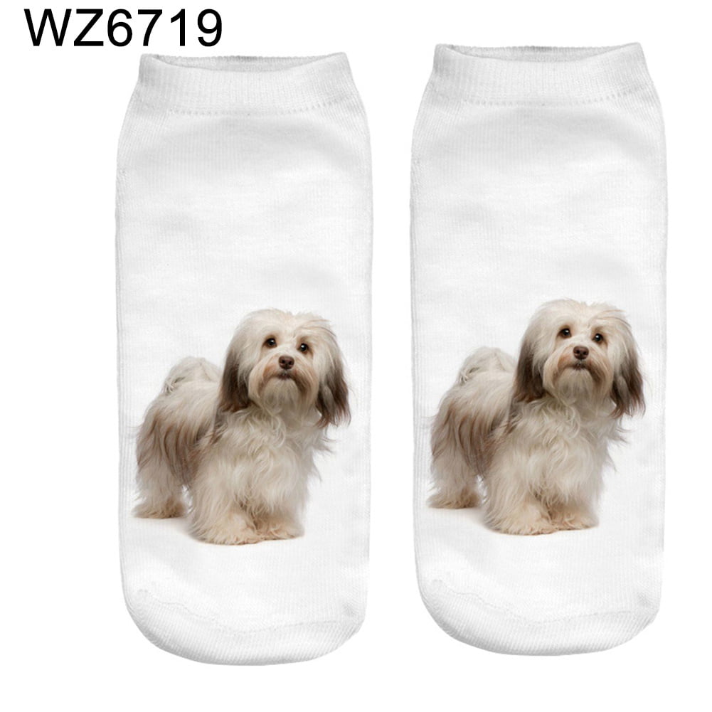 Black I love Pekingese Dogs With a Paw Print Design Socks 