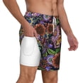 thumbnail image 3 of Goofa Vintage Floral Printed Men's Swim Trunks Board Shorts Quick Dry Mens Swimming Trunks with Compression Liner,Breathable Fit Hawaii Beach Shorts-Small, 3 of 9