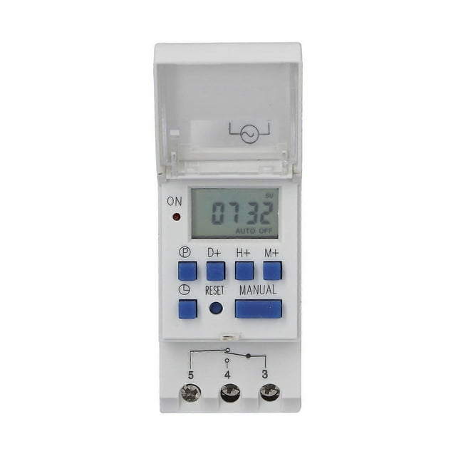 THC15A Programmable Timer Guide Rail Type LCD Time Delay Relay for Neon Street Lights DC 24V