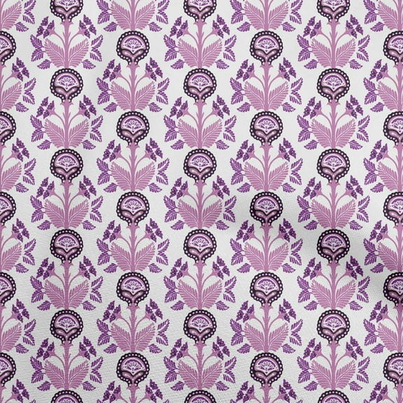 oneOone Polyester Spandex Dusty Purple Fabric Leaves & Clover Quilting Supplies Print Sewing Fabric By The Yard 56 Inch Wide
