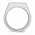thumbnail image 2 of Stainless Steel Polished CZ Signet Ring Size: 9; for Adults and Teens; for Women and Men, 2 of 7