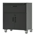 thumbnail image 5 of Izzovium Steel Tool Cabinet on Wheels with 320lbs Capacity, Locking Doors & Drawer, Black/Gray, 5 of 15