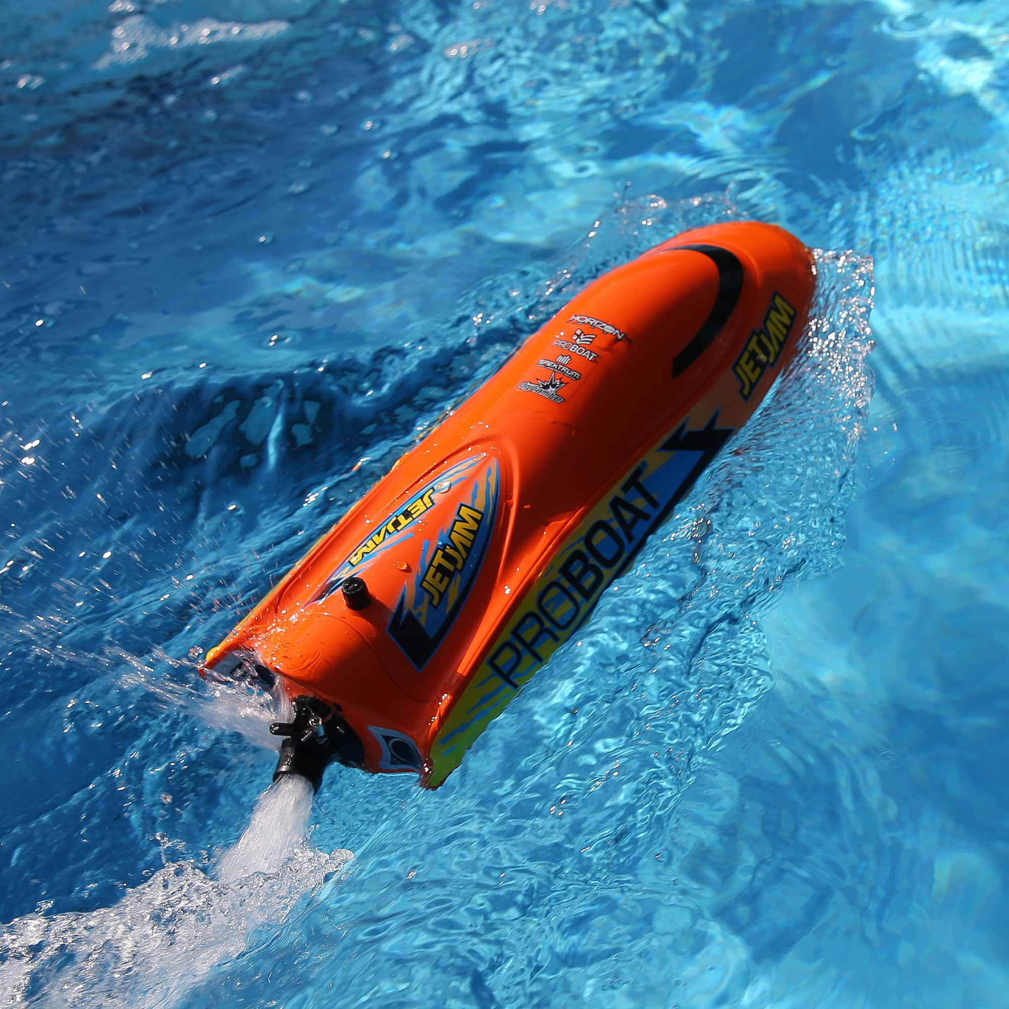 Pro Boat RC Jet Jam V2 12" Self-Righting Pool Racer Brushed RTR Batteries for Transmitter Not Included  Orange PRB08031V2T1 Boats RTR Electric