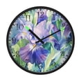 thumbnail image 2 of Voice Activated Clock with Glow Light 12 Inch Large Silent Wall Clock Battery Operated for Home Decor Beautiful Iris Flower, 2 of 8