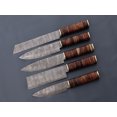 thumbnail image 6 of Handmade Damascus chef knife set of 5 pcs with Rosewood handle gift for Husband kitchen knife groomsman gift Birthday gift wedding gift, 6 of 10